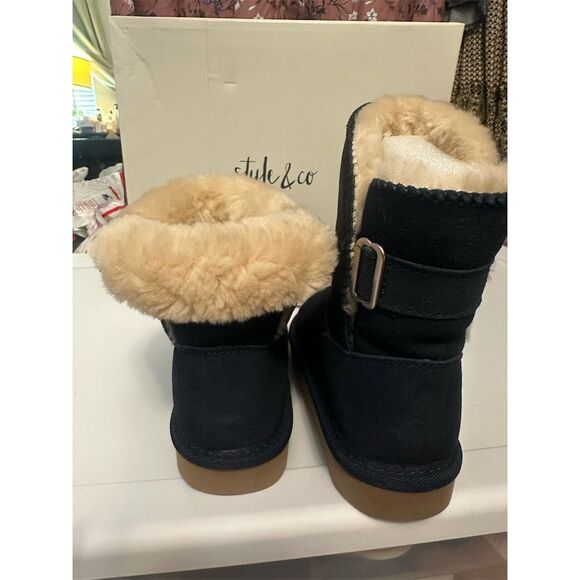 Style & Co. Women's Blue Ankle Booties Size 5 Faux Fur Lined Casual - Picture 9 of 10